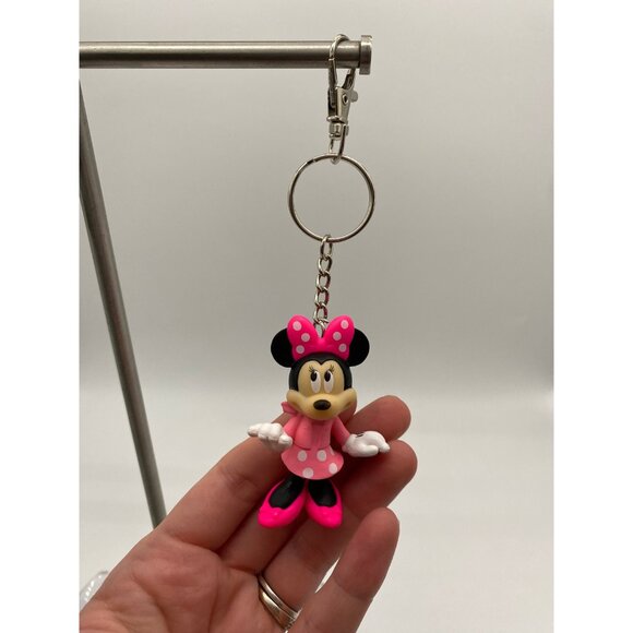 Upcycled Disney Minnie Mouse Figurine Keychain: Vintage Toy Charm for Purses - Picture 3 of 4